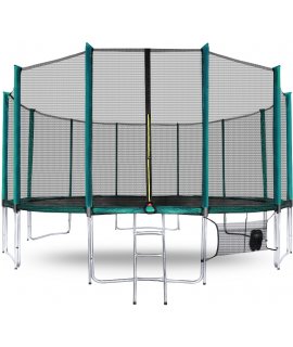 Aga SPORT PRO Trampolína 500 cm Dark Green + ochranná sieť + schodíky + vrecko na obuv